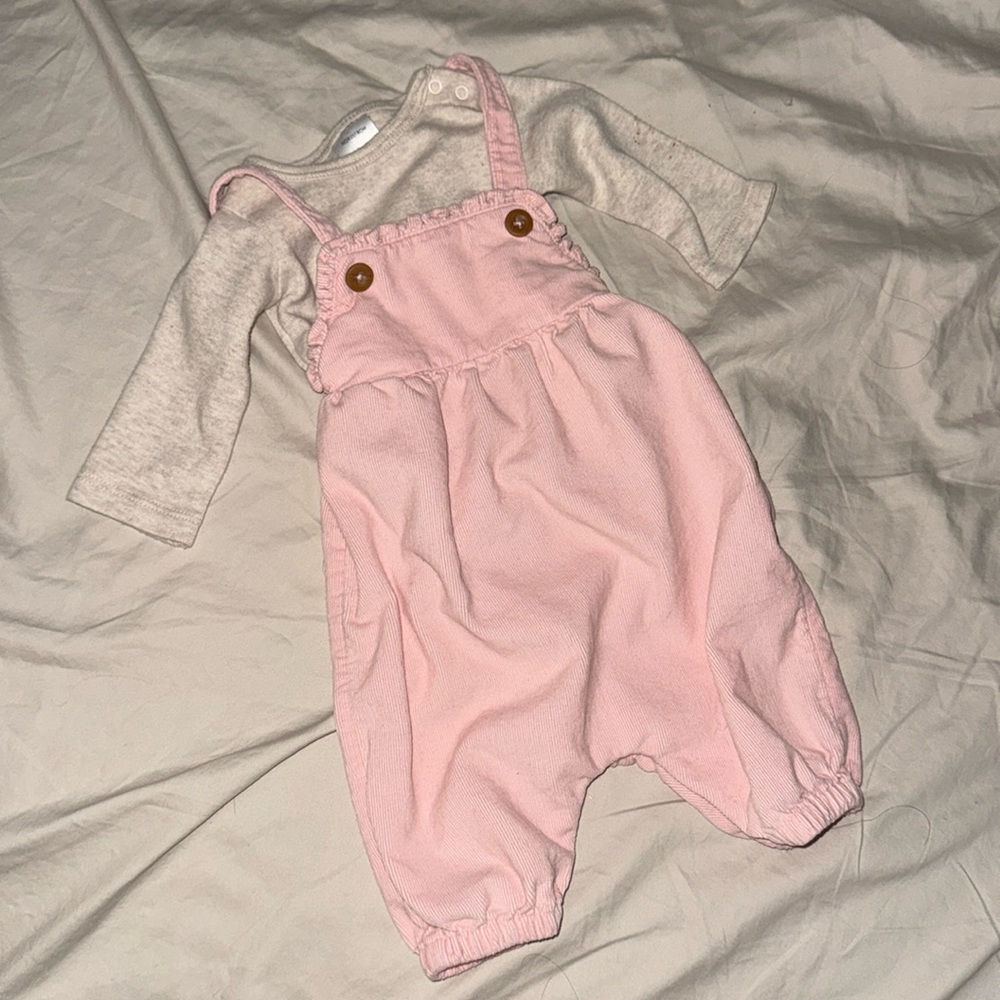 Newborn Pink overalls